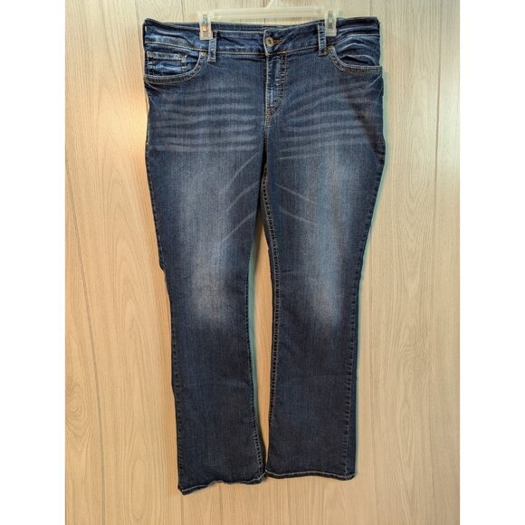 Silver Jeans Women's Size 20 Suki Bootcut Dark Blue Super Stretch Denim - Picture 1 of 12